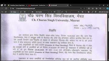 Ccsu Genetics and Plant Breeding RAC Phd 2024