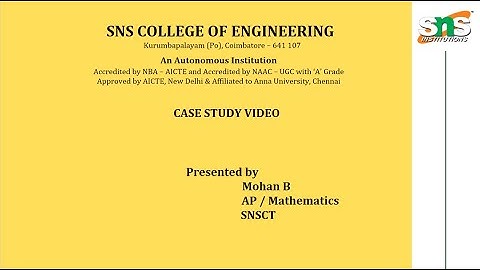 Case study video | COMPLEX ANALYSIS AND LAPLACE TRANSFORMS | SNS INSTITUTIONS