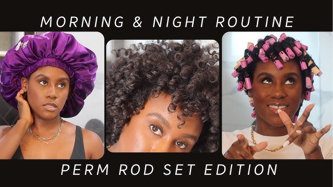 Purple Perm Rod Set on Type 4 Natural Hair