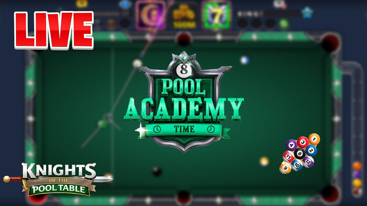 Knight Playing Pool 🔴 LIVE 🎱POOL ACADEMY ⌚ TIME 📐SHORT RACK ⚜️ Knights of the Pool Table ...