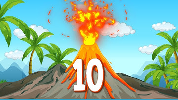 Countdown Numbers From 10 [ VOLCANO 🌋 Explosion]