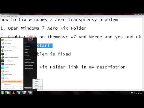 How To Fix Windows 7 Aero Transprency