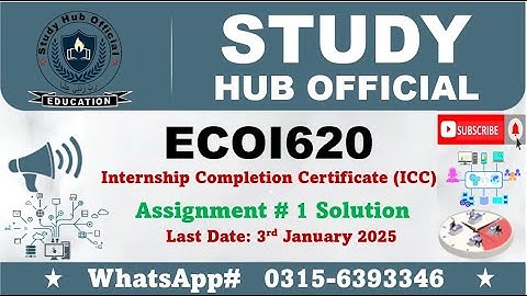 ECOI620 Assignment # 1 solution FALL2024 ecoi620 internship report #vu #ecoi620 #solution
