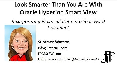 Incorporating Financial Data into your Word Document with Smart View