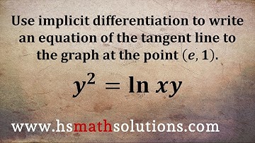 Implicit Differentiation: Writing Tangent Line Equations (Example)