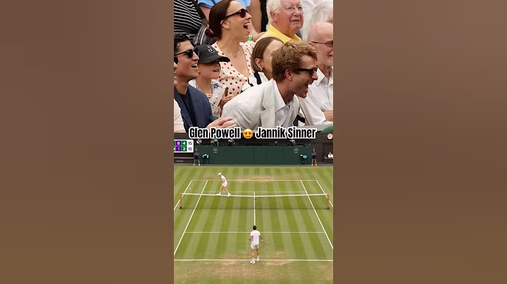 Glen Powell amazed by Jannik Sinner 🤩 #wimbledon #shorts #tennisplayer #glenpowell #janniksinner
