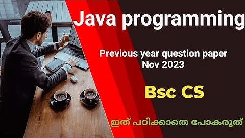 Java programming previous year question paper november 2023 bsc cs Calicut University