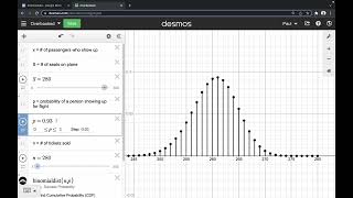 Overbooked! Binomial Probability Case Study in Desmos Graphing Calculator