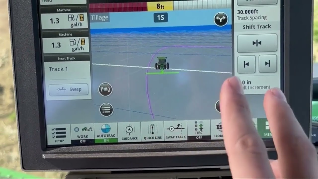 Guide to Guidance: Client Farm & Field on John Deere GPS display 1080p