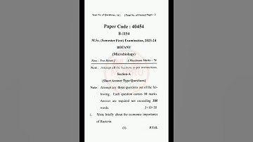 MJPRU M.Sc 1st Semester Botany 4th Paper 2023-2024