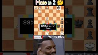 White Play Mate in 2 Hard 🤔✔️ #chess #chesstactics #shorts