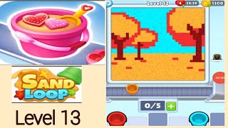Sand loop level 13 sea with trees  walkthrough solution