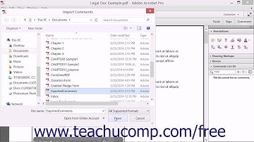 Advanced Comments List Option Commands - Adobe Acrobat XI Training Tutorial Course