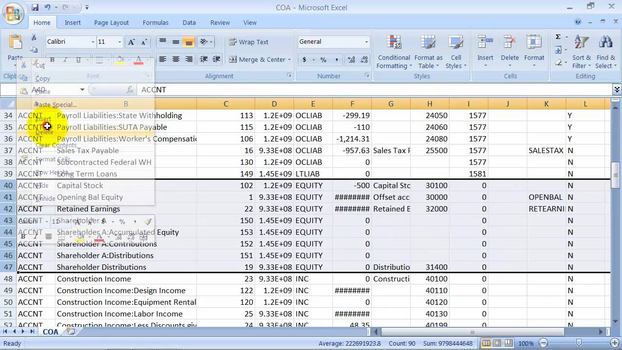 Creating A Chart Of Accounts