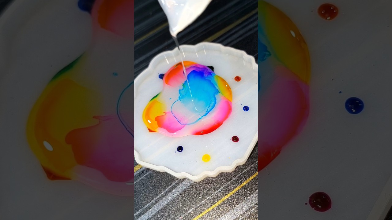 Resin rainbow coaster 