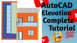 Complete AutoCAD Elevation Tutorial !! AutoCAD Plan Elevation  With Section !!How To Make Elevation