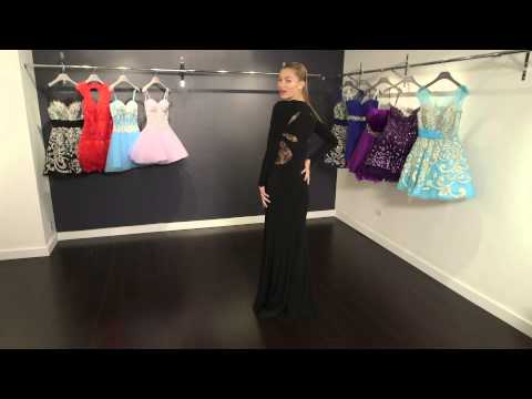 long black prom dress with sleeves