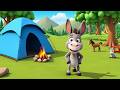 Donkey Accidentally Burns the Camping Tent | Funny and Fun Kids Nursery Rhyme Adventure