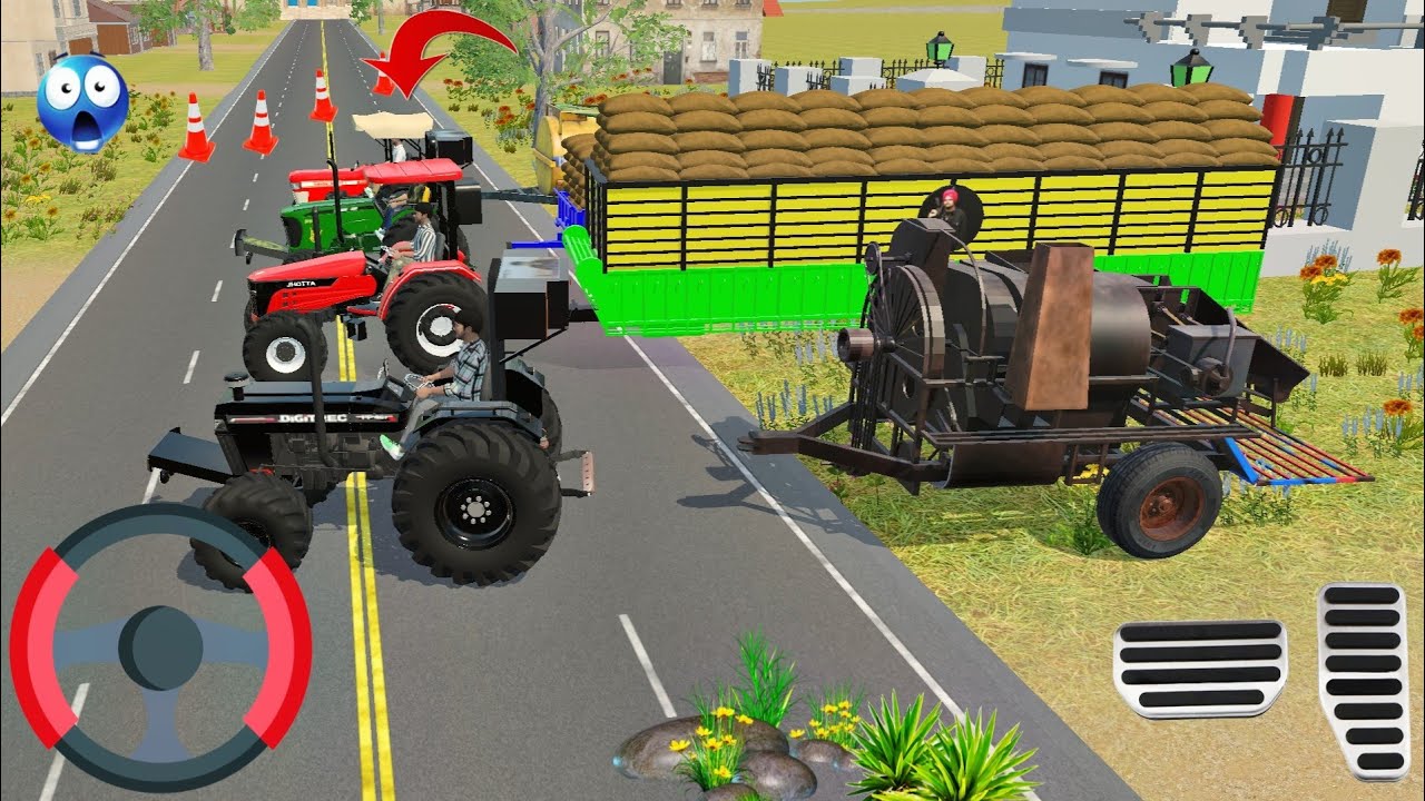 Mahindra Theresher Swaraj Tankey HTM THRESHOR Faramtruck 🚔🚍🚘 #tractor #threshar #gaming