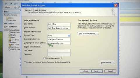 Outlook 2007 Pop Email Client Setup Video