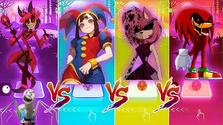 Hazbin Hotel 2 vs Pomni Dance vs Amy EXE vs Knuckles EXE Tiles Hop EDM Rush!