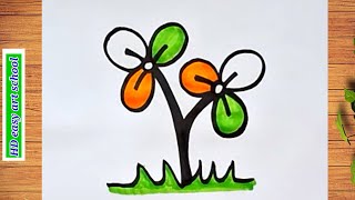How To Make beautiful flower | How To Draw  TMC Logo step by step | #drawing #tmc