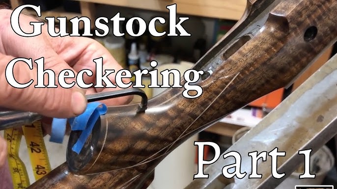 Gunstock Gunsmith Woodcarving V & U Chisel Carving set for Checkering and  Restoration (5 Piece with Leather Tool Roll Holder) 