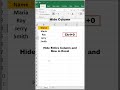 Hide Entire Column and Row Data in Excel | Excel Trick | #11 #shorts #youtubeshorts #exceltricks