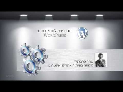 קורס וורדפרס למתקדמים WordPress - בניית אתרי וורדפרס למתקדמים.