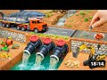 DIY a Mini Brick &amp; Concrete Bridge with 3 Water Valves for Heavy Trucks After the Storm