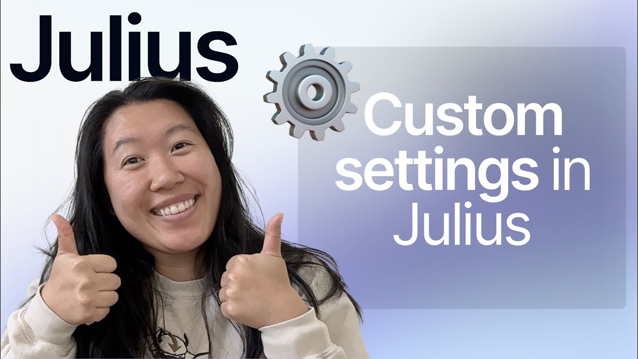 Create custom settings in Julius - YouTube
