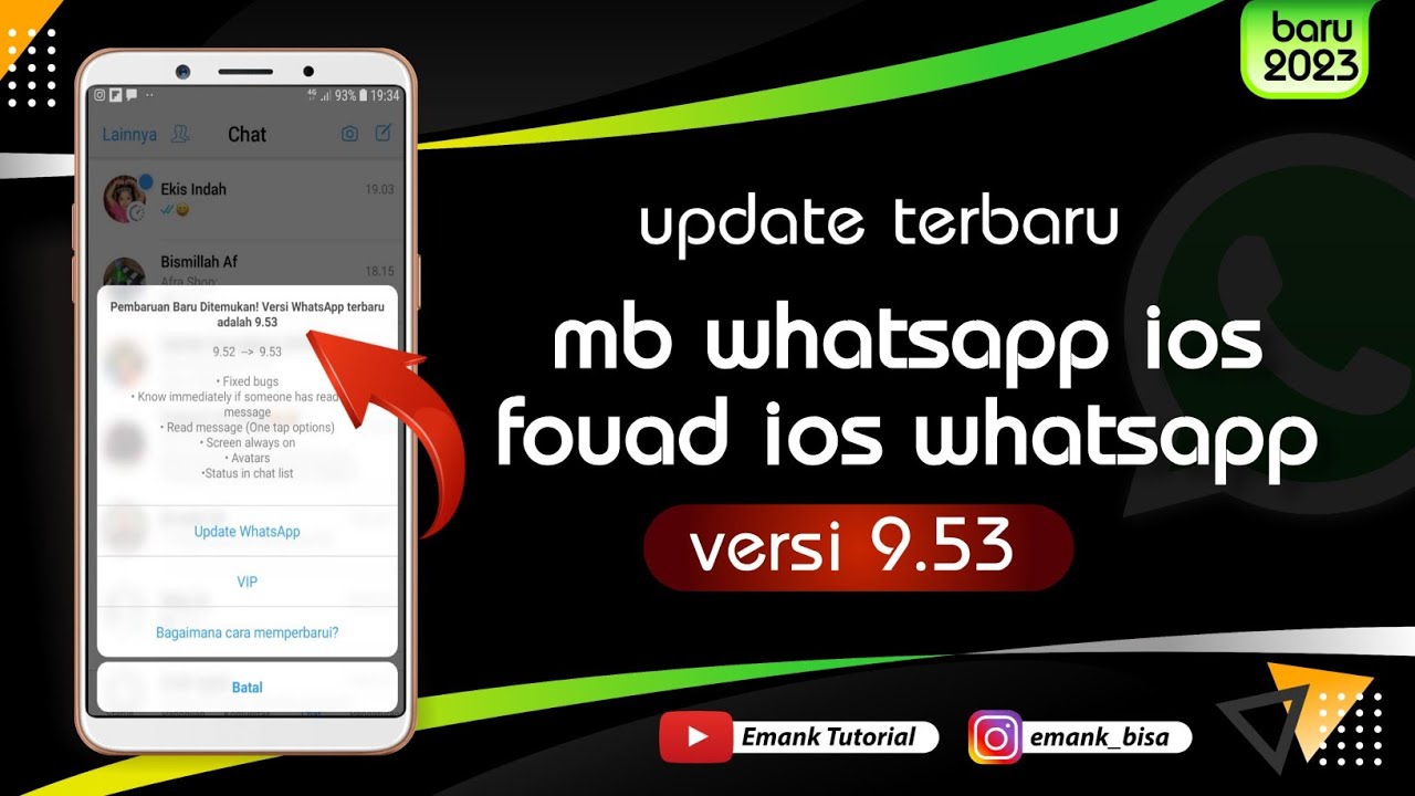 update mbwhatsapp ios 9.53 💢 fouad ios wa 9.53 terbaru 2023 💯 gratis istaller dan no password