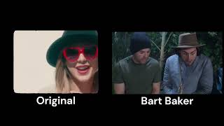 taylor swift - 22 bart baker side by side comparison