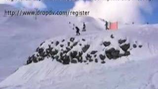 Me dropping the snowpark cliff