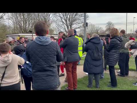 Winchester City players applauded off after beating Beaconsfield Town 4-nil, Saturday 25 March 2023.