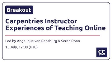 CarpentryCon @ Home: Carpentries Instructors