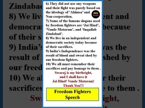 Freedom fighters speech