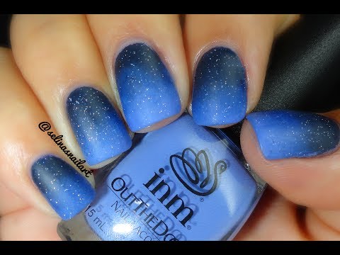 Matte Blue Ombre Nail Art Feat. INM