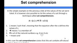 Algorithms - Set comprehension