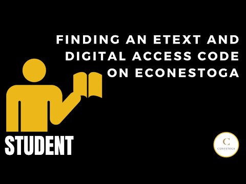 Student: Finding an eText and Digital Access Code on eConestoga