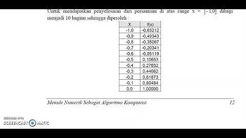 METODE TABEL// METODE NUMERIK CHANEL YUKEMA