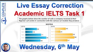 Live Academic IELTS Writing Task 1 Essay Correction