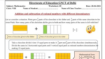 DOE DELHI WORKSHEET 5 FOR CLASS 8 MATHS (ENGLISH MEDIUM) TUESDAY 20 APRIL 2021