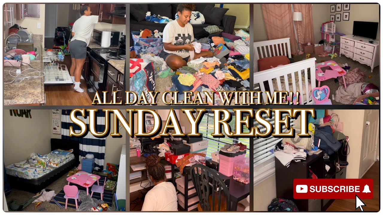 ALL DAY CLEAN WITH ME!! // SUNDAY RESET CLEANING MOTIVATION // VICTORIA ...