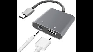 USB C to 3.5mm Headphone Adapter & ChargerSamsung Note 20, S20, S21, Pixel 4/3/2 XL, Huawei P40/P30