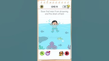Brain Test All Star Level 55 Answer | Save the man from drowning and the shark attack