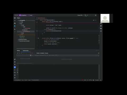 Using Java to read floating point values to compute the average.  Using Jetbrains IntelliJ.