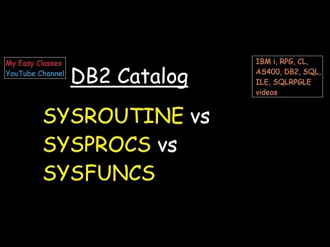 SYSROUTINE - SYSPROCS - SYSFUNCS in IBm i DB2 AS400