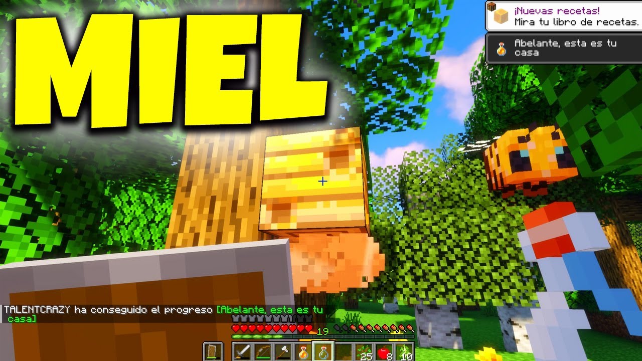 INTENTO SACAR MIEL de ABEJA en MINECRAFT 1.19.2 el COMPLETISTA 😎 Con