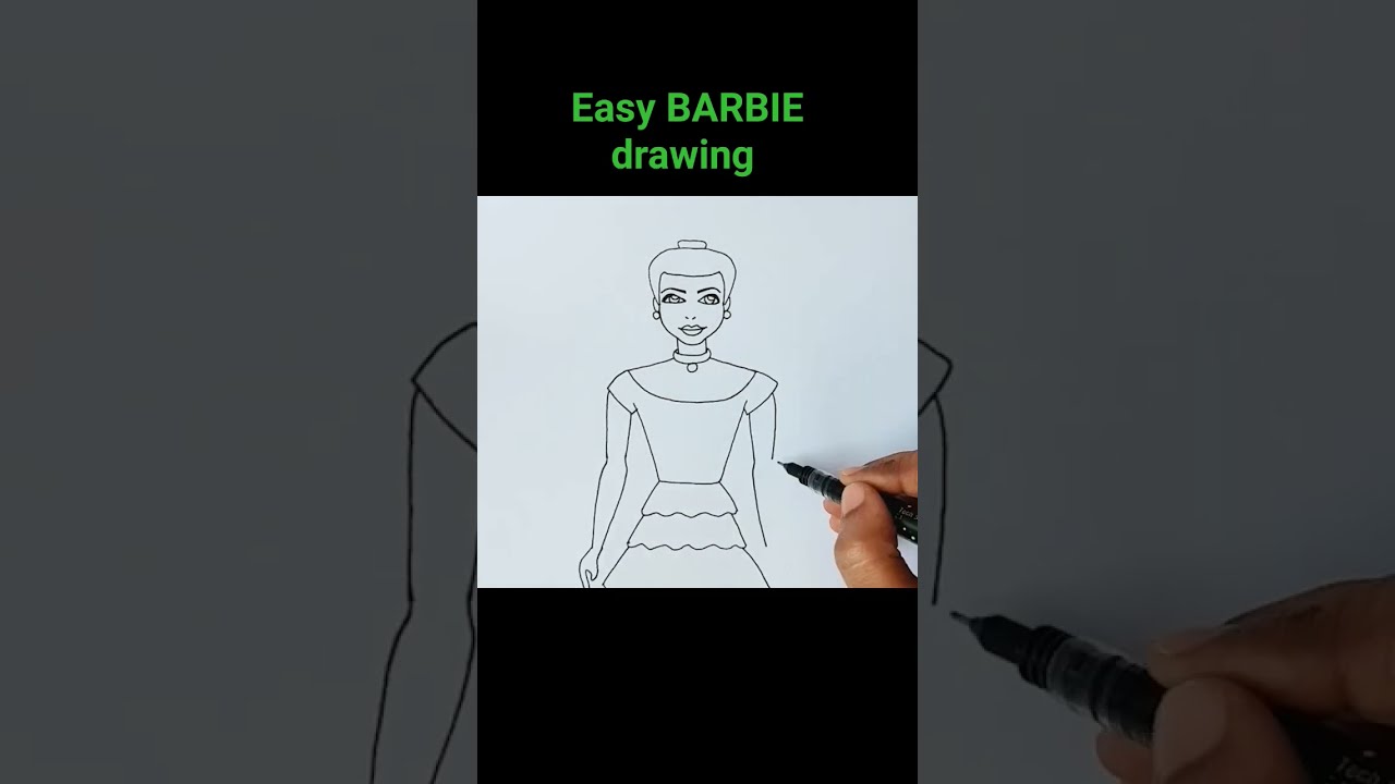 Easy How to Draw Barbie Tutorial Video and Barbie Coloring Page | Barbie  drawing, Barbie painting, Kids canvas art